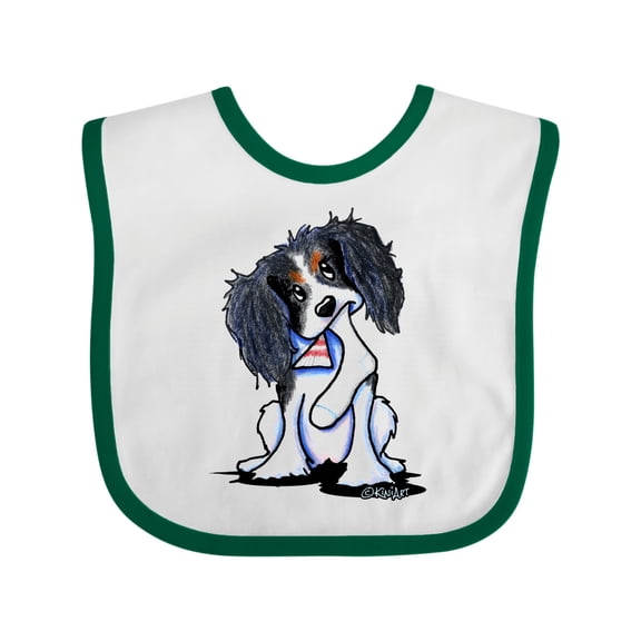 Inktastic Tri Color King Charles Spaniel Boys or Girls Baby Bib