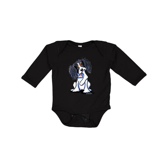 Inktastic Tri Color King Charles Spaniel Boys or Girls Long Sleeve Baby Bodysuit