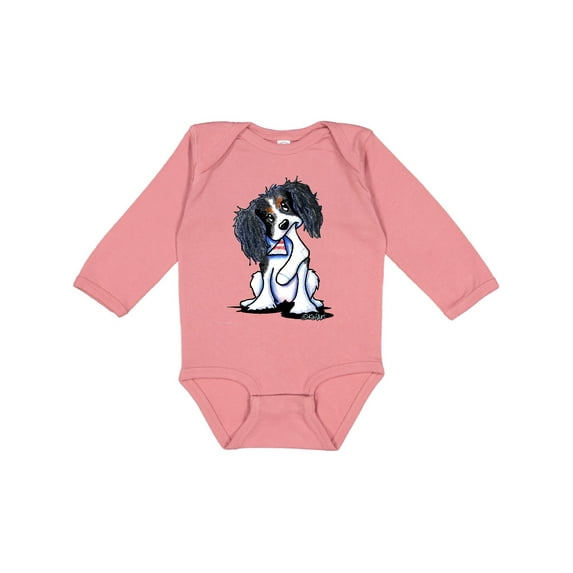 Inktastic Tri Color King Charles Spaniel Boys or Girls Long Sleeve Baby Bodysuit