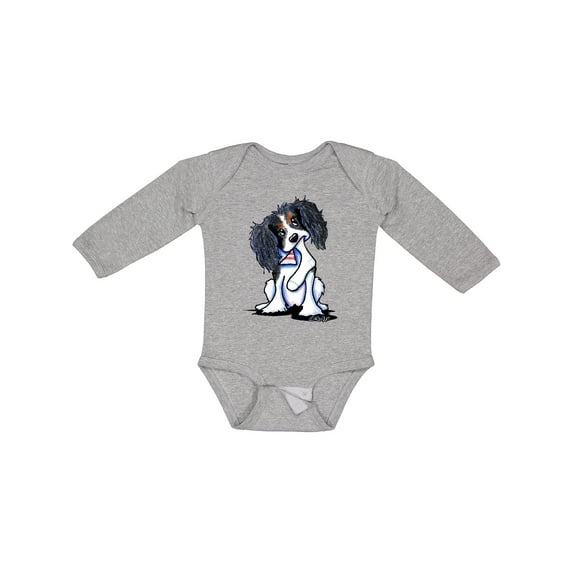Inktastic Tri Color King Charles Spaniel Boys or Girls Long Sleeve Baby Bodysuit