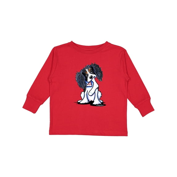 Inktastic Tri Color King Charles Spaniel Boys or Girls Long Sleeve Toddler T-Shirt