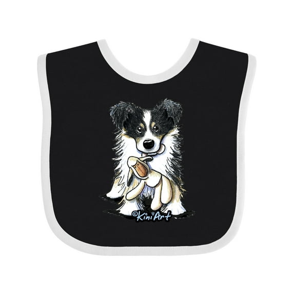 Inktastic Tri-color Border Collie Boys or Girls Baby Bib