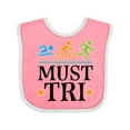 thumbnail image 1 of Inktastic Triathlon Sports Quote Must Tri Boys or Girls Baby Bib, 1 of 4