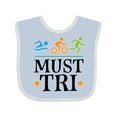 thumbnail image 1 of Inktastic Triathlon Sports Quote Must Tri Boys or Girls Baby Bib, 1 of 4