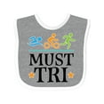 thumbnail image 1 of Inktastic Triathlon Sports Quote Must Tri Boys or Girls Baby Bib, 1 of 4