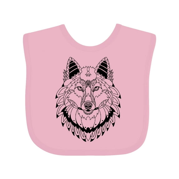 Inktastic Tribal Wolf Head Boys or Girls Baby Bib