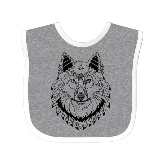 Inktastic Tribal Wolf Head Boys or Girls Baby Bib