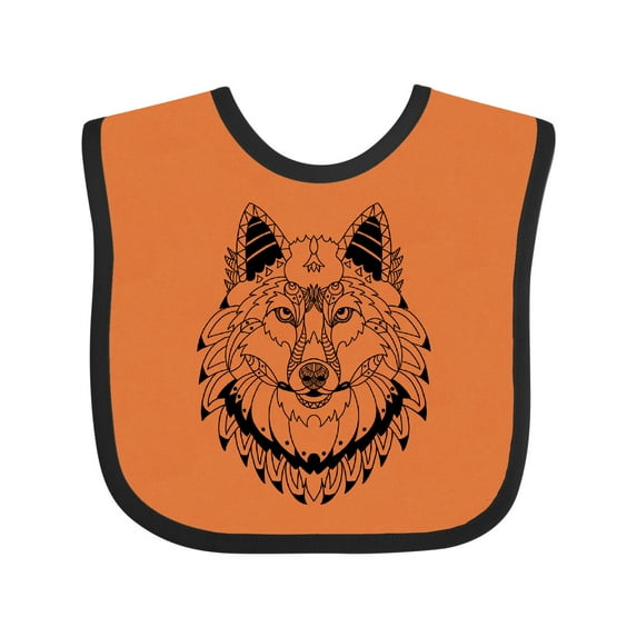 Inktastic Tribal Wolf Head Boys or Girls Baby Bib