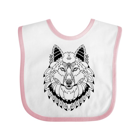 Inktastic Tribal Wolf Head Boys or Girls Baby Bib