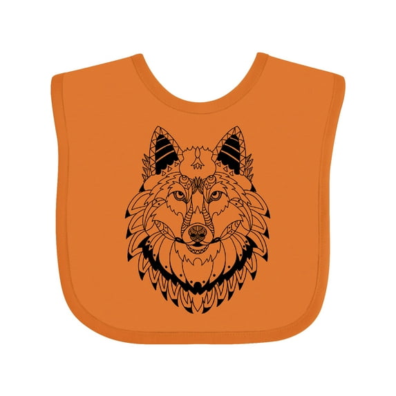 Inktastic Tribal Wolf Head Boys or Girls Baby Bib