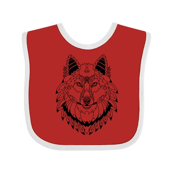 Inktastic Tribal Wolf Head Boys or Girls Baby Bib