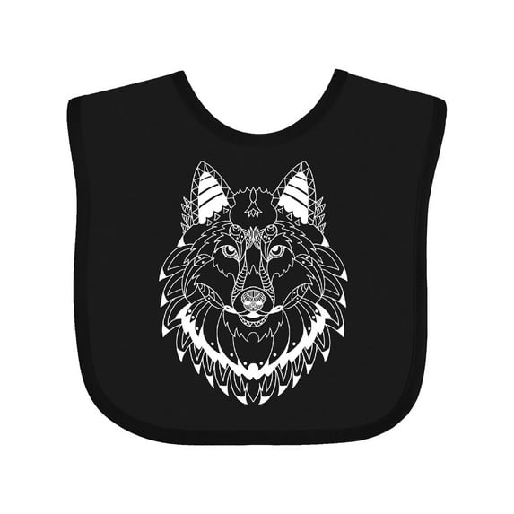 Inktastic Tribal Wolf Head Boys or Girls Baby Bib