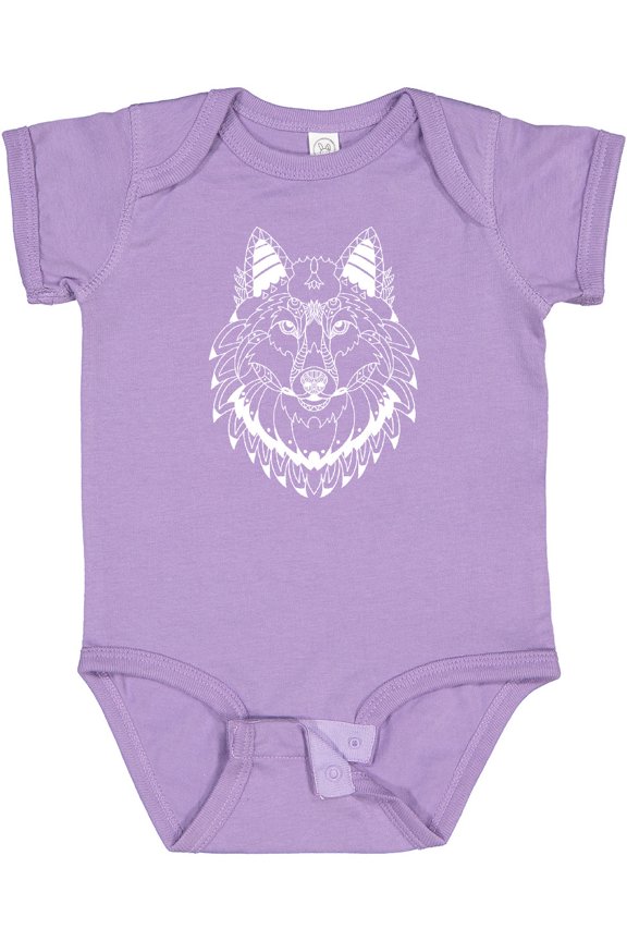 Tribal Wolf Head Boys or Girls Baby Bodysuit