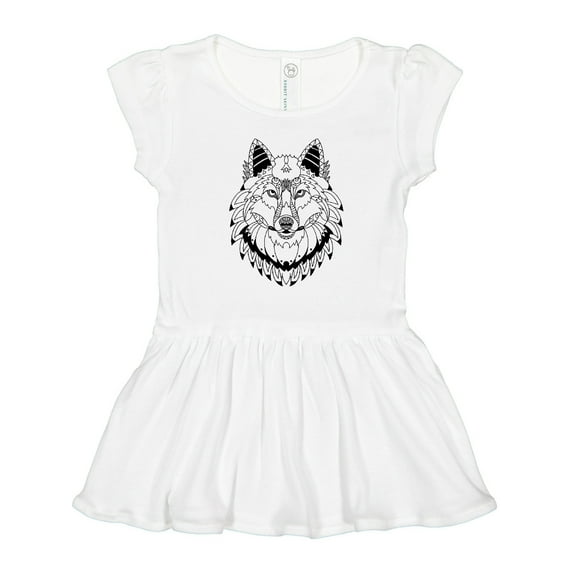 Inktastic Tribal Wolf Head Girls Toddler Dress