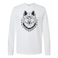 thumbnail image 1 of Inktastic Tribal Wolf Head Long Sleeve T-Shirt, 1 of 5