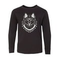 thumbnail image 1 of Inktastic Tribal Wolf Head Long Sleeve Youth T-Shirt, 1 of 5