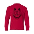 thumbnail image 1 of Inktastic Tribal Wolf Head Long Sleeve Youth T-Shirt, 1 of 5