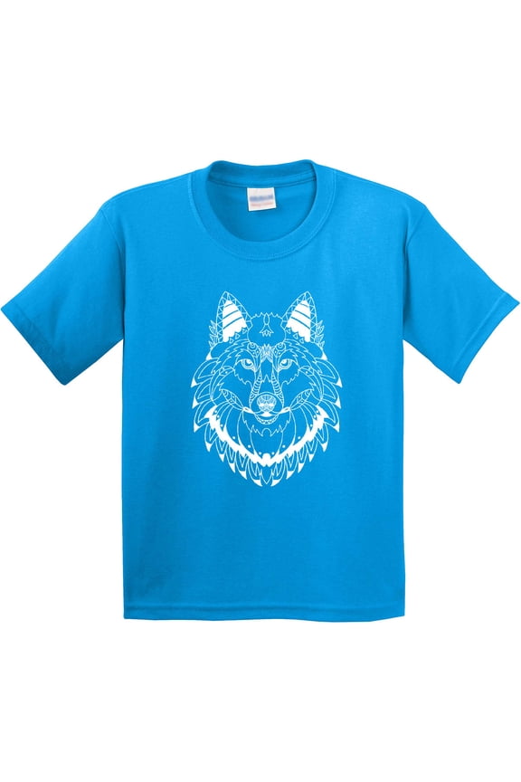 Tribal Wolf Head Youth T-Shirt