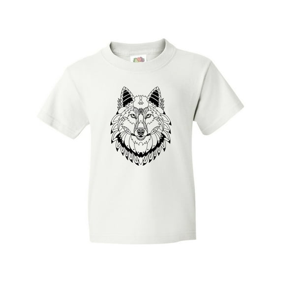 Inktastic Tribal Wolf Head Youth T-Shirt