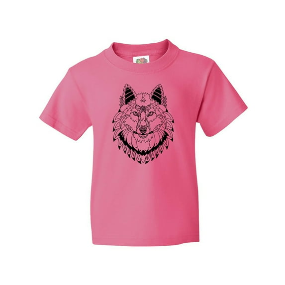 Inktastic Tribal Wolf Head Youth T-Shirt