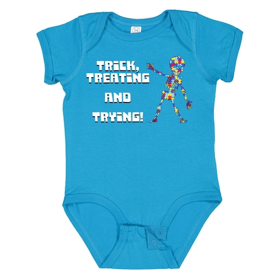 Inktastic Trick Treating and Trying Autism Awareness with Zombie Boys or Girls Baby Bodysuit