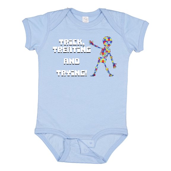Inktastic Trick Treating and Trying Autism Awareness with Zombie Boys or Girls Baby Bodysuit