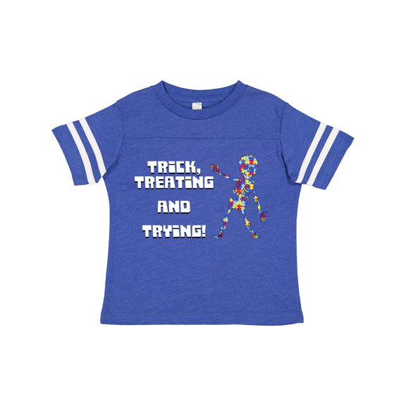 Inktastic Trick Treating and Trying Autism Awareness with Zombie Boys or Girls Toddler T-Shirt