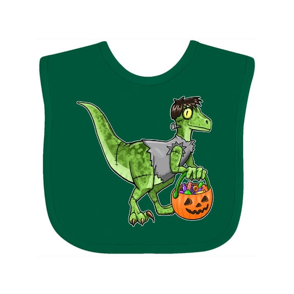 Inktastic Trick or Treat Franken-Raptor Boys or Girls Baby Bib