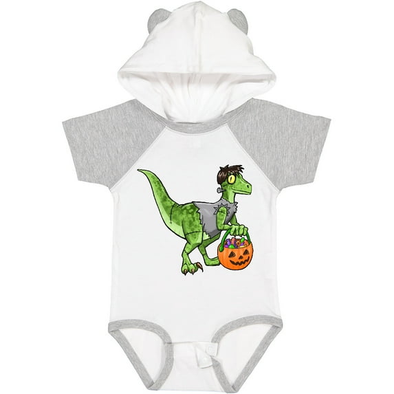 Inktastic Trick or Treat Franken-Raptor Boys or Girls Baby Bodysuit