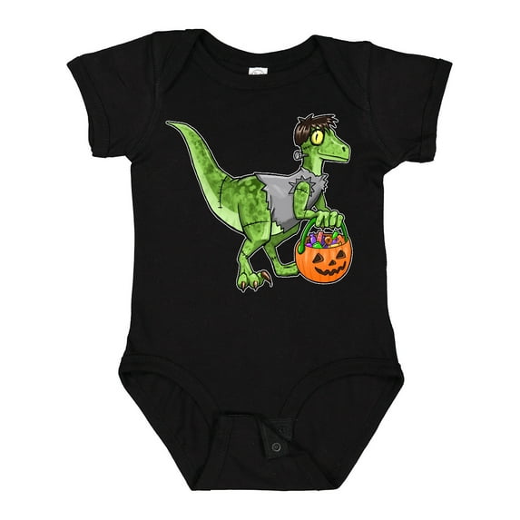 Inktastic Trick or Treat Franken-Raptor Boys or Girls Baby Bodysuit