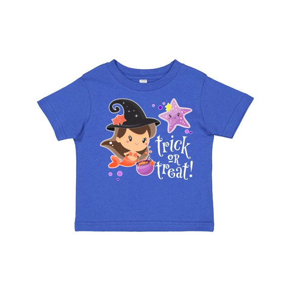 Inktastic Trick or Treat Mermaid Witch Hat Cauldron Boys or Girls Toddler T-Shirt