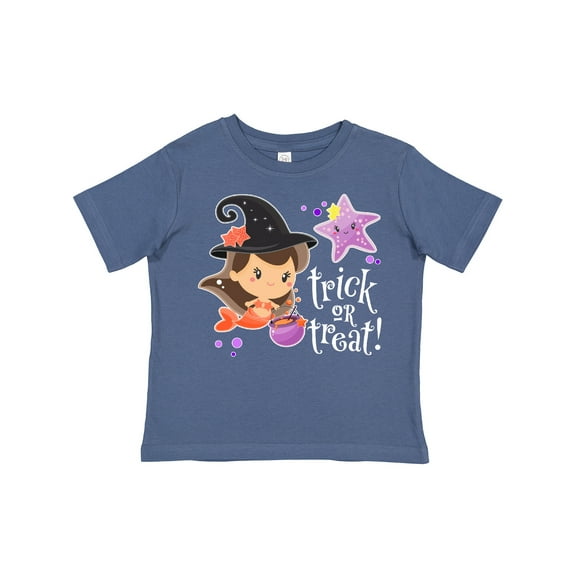 Inktastic Trick or Treat Mermaid Witch Hat Cauldron Boys or Girls Toddler T-Shirt