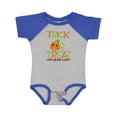 thumbnail image 1 of Inktastic Trick or Treat Now Gimme Candy with Halloween Pumpkin Boys or Girls Baby Bodysuit, 1 of 5