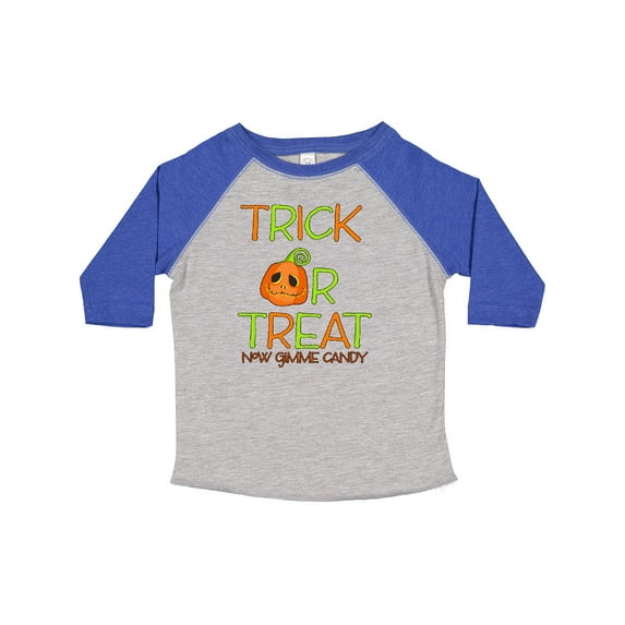 Inktastic Trick or Treat Now Gimme Candy with Halloween Pumpkin Boys or Girls Toddler T-Shirt