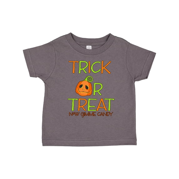 Inktastic Trick or Treat Now Gimme Candy with Halloween Pumpkin Boys or Girls Toddler T-Shirt