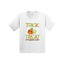 Inktastic Trick or Treat Now Gimme Candy with Halloween Pumpkin Youth T-Shirt