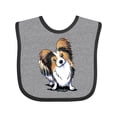 thumbnail image 1 of Inktastic Tricolor Papillon Boys or Girls Baby Bib, 1 of 4
