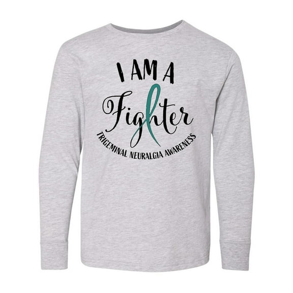 Inktastic Trigeminal Neuralgia Awareness I am a Fighter Long Sleeve Youth T-Shirt