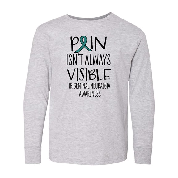 Inktastic Trigeminal Neuralgia Awareness Pain Isn't Always Visible Long Sleeve Youth T-Shirt
