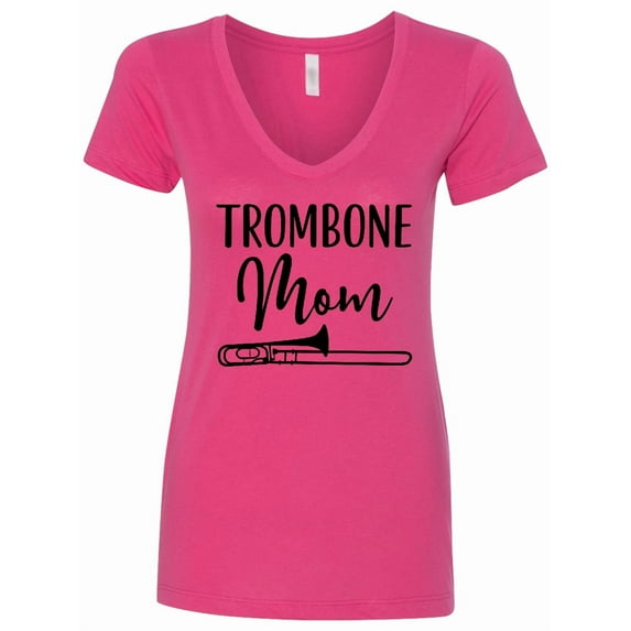 Inktastic Trombone Mom Band Parent Women's V-Neck T-Shirt