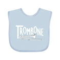 thumbnail image 1 of Inktastic Trombone  Rough  White Text Boys or Girls Baby Bib, 1 of 4