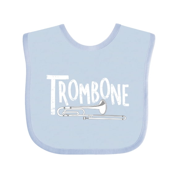 Inktastic Trombone  Rough  White Text Boys or Girls Baby Bib