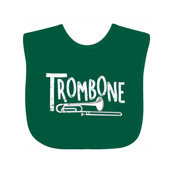 Inktastic Trombone  Rough  White Text Boys or Girls Baby Bib