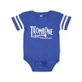 thumbnail image 1 of Inktastic Trombone Rough White Text Boys or Girls Baby Bodysuit, 1 of 5
