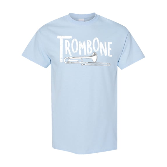 Inktastic Trombone Rough White Text T-Shirt