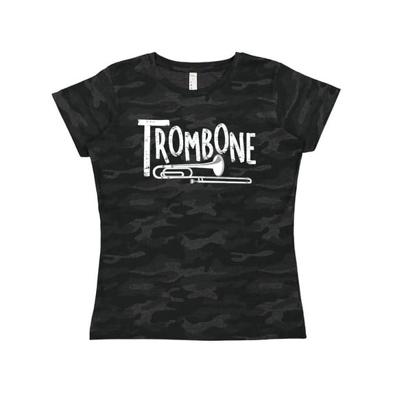 Inktastic Trombone Rough White Text Women's T-Shirt