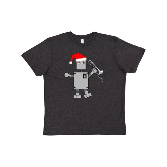 Inktastic Trombone Santa Hat Robot Youth T-Shirt