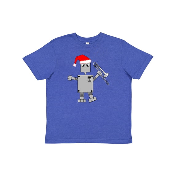 Inktastic Trombone Santa Hat Robot Youth T-Shirt