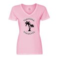thumbnail image 1 of Inktastic Tropical Gangster with Palms Distressed Women's V-Neck T-Shirt, 1 of 5