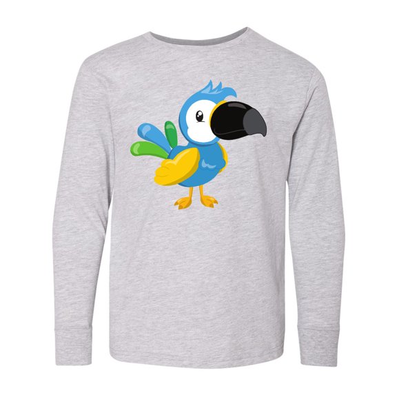 Inktastic Tropical Parrot, Colorful Parrot, Tropical Bird Long Sleeve Youth T-Shirt